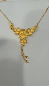 Poh Heng Jewellery 24K Nemophila Necklace in Yellow Gold [Price By Weight]