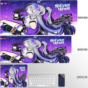 Bandai | Tấm Lót Chuột Chơi Game Silver Wolf Blade Kích Thước Lớn Chống Xù Chống Trơn Trượt Chất Liệu Cao Su Công Thái Học Dùng Cho Bàn Phím Và Văn Phòng