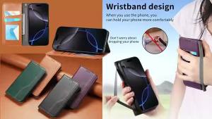 Flip Wallet Magnetic Leather Case For iPhone 18 17 16 15 14 13 12 Pro Max 17E 16E Wristband Stand Cover Card Slots Pocket Purse