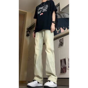 Smoke Grey Fleece Lined Slim Fit High Street Mens Jeans Straight Leg High Waist Cotton Polyester Blend Wear Resistant