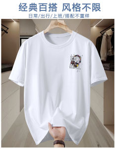 【4XL-11XL】180KG Can Wear Big Plus Size Oversized 70%Cotton Cotton Mens Print Short Sleeve T-Shirt Elasticity Soft Comfortable Loose Casual Cool Summer