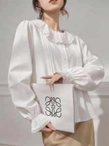QINGNAER | White Elegant Loose Big Size Blouse