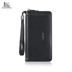 LouisWill Fashion Long Wallet Business Wallet Mens Texture PU Leather Long Wallet Multi-Card Position Multi-Functional Wallet Large Capacity Purse ID Credit Cards Holders Handbag Coin Pouch Coin Bag Business Wallets