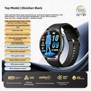 DiDO | Health Monitoring Smart Watch Blood Glucose Pressure Lipid Uric Acid ECG Bluetooth Call Micro Physical Examination SOS Emergency Heart Rate Oxygen Measurement