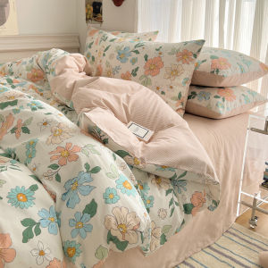 Floral Print Cotton Bedding Set