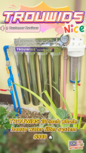 TROUWIDS 20 Inch Penapis Air Dalam Rumah Leak Proof Water Filter Housing 4 Stage Water Purifier Large Flow 户外过滤器净水器