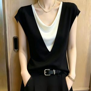 V.C.I | Layered Sleeveless V-Neck Stylish T-Shirt for Summer