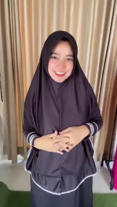 hijabinspo - Jilbab Khimar Bergo Instan Lengan Panjang Saku Kinanti Hijab Bahan Jersey Syari Jumbo
