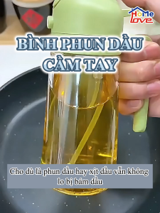 Bình thủy tinh xịt dầu ăn HOMELOVE Bình xịt dầu ăn phun sương phun đổ 2 chế độ tản dầu đồng đều chống bám dầu