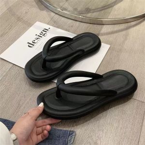 French Style Niche Style Fancy Flip Flops Womens Thick Sole Outdoor Non-Slip Fashion Platform Flip-Flops Summer