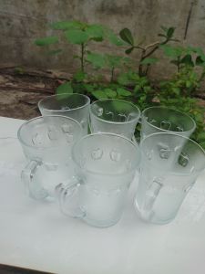 CANGKIR KOPI 6PCS/GELAS KACA/GELAS CAFE/GELAS BELING /gelas gagang/cangkir kopi mewah serbaguna