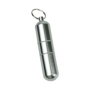 1 Hộp Đựng Thuốc Lá Bằng Hợp Kim Nhôm Bạc Chống Thấm Nước Có Móc Khóa Thuốc & Tăm Bông Hộp Đựng Quà Tặng Nam