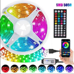 1-30M Led Strip Lights Bluetooth APP Control With 44Key Remote RGB Music Sync TV LED Backlight for Room Party Decoration