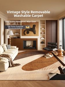 QISHUO | Machine Washable Retro Removable Rug