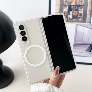 KISSCASE Ultra Thin Matte Clear Phone Case For Samsung Galaxy Z Fold 6 5 4 3 5G Magsafe Wireless Charging Slim Hard PC Anti-fall Shockproof Back Cover For Galaxy Z Fold 6 5 4 3