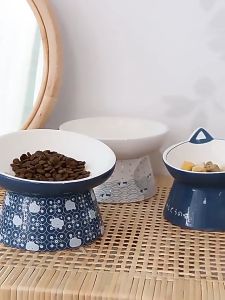 Ready Stock🇲🇾🐱 Selected Quality Ceramic Pet Bowl Neck Cat Bowl Dog Bowl Pet Water Bowl Pet Food Bowl