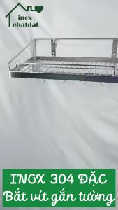 Kệ chén 1 tầng treo tường Inox 304 PHÁT ĐẠT (nhiều size) rổ úp chén giá để bát kệ đựng bát dĩa (SP114)