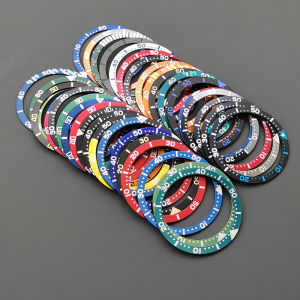 38mm*31.5mm Aluminium Fashion Flat Watch Bezel Insert Fits SKX007 SKX009 SRPD Watch Case NH36 NH35 Movement Men Watch Part