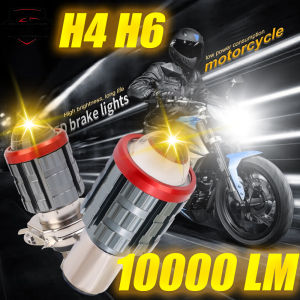 【WOKEN】 2PCS LED รถจักรยานยนต์ไฟหน้า H4 H6 10000LM 8-80V BA20D ไฟหน้าสีขาว / เหลืองรถจักรยานยนต์ Scooter ไฟสปอตไลท์ความสว่างสูง