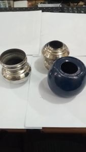 Bandul Plat Bulat Biru 1 1/4in aksesoris stainless steel