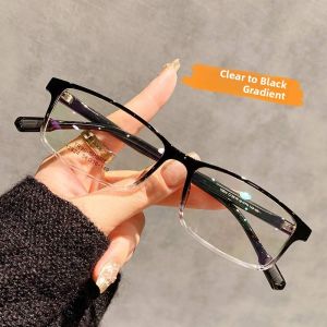 Matte Finish Light TR Anti-Slip Waterdrop Shape Glasses Frame Square Box Large Face Flat Light Business Style Optical Glasses