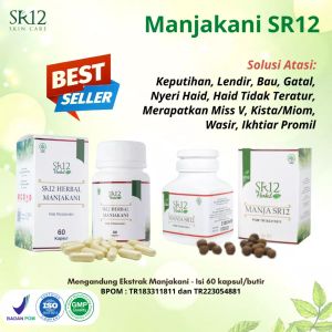 MANJAKANI SR12 ISI 60 HERBAL OBAT KISTA MIOM/PELANCAR HAID/MASKER WAJAH/PROMIL