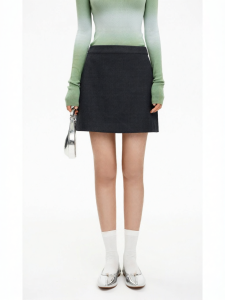 Wool Blend A-Line Half Skirt