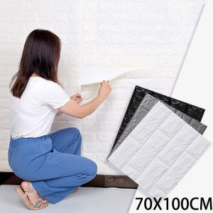 Waterproof Wall Sticker Self Adhesive Panels European style 3D Wallpaper on the Wall for Home Decoration Faux Brick Pattern