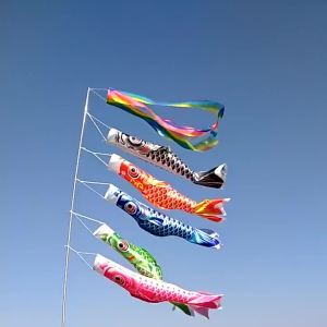 ปลา คราฟญี่ปุ่น ว่าว Koinobori สไตล์ญี่ปุ่นถุงเท้ากันลมสำหรับแขวนประดับตกแต่งธงปลาคาร์พ