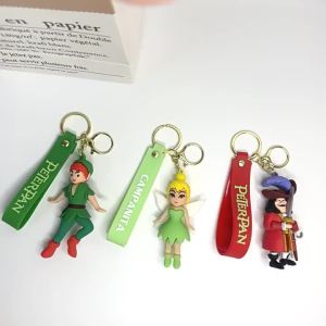 Herocross | Cartoon Peter Pan Figure Keychain Anime Peter And Wendy Hooker Car Key Accessories Bag Pendent Toy Birthday Christmas Gift