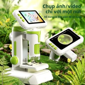Kính Hiển Vi HD Cầm Tay Có Màn Hình Thí Nghiệm Khoa Học Kính Lúp Điện Tử Kính Thiên Văn Cho Trẻ Em Khoa Học Kỹ Thuật Số Đồ Chơi Giáo Dục 3-6Y