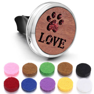 Vintage Wood Perfume Locket Car Air Freshener Outlet Clip Essential Oil Diffuser Aromatherapy Pendant Jewelry Support Customized