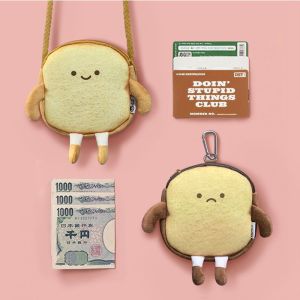 น่ารัก Mini Bread Tote Bag กระเป๋าสะพายข้าง นุ่ม เด็กผู้หญิง ตุ๊กตากระเป๋าสะพายไหล่เดี่ยวสร้างสรรค์สไตล์ญี่ปุ่นกระเป๋าใส่เหรียญกระเป๋าสตางค์โทสต์