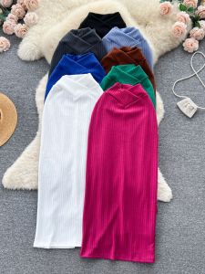 High Waist Mid-Length Slim Fit Womens Skirt Elastic A-Line Dress Sweet And Spicy Style Early Autumn Fashion Trend