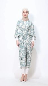 Urban Exchange Farida Kaftan Green - Gamis Kaftan Lengan 3/4