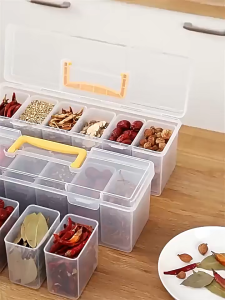 Professional 7-Piece Tool Organize Set Transparent Parts Storage with Dividers-Portable Case for Screws Wrenches & DIY