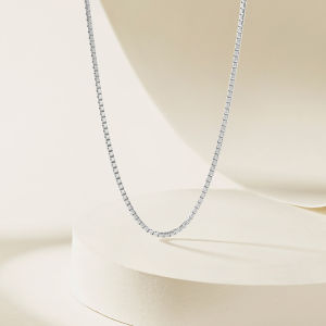 ZHOU LIU FU 周六福 S925 Sterling Silver Necklace Hip-Hop Chain Timeless Jewelry Gift for Male Boy 51CM/56CM/61CM D0516185