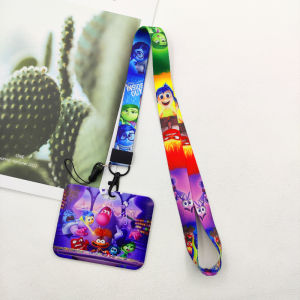 Disney Inside Out Credential Badge Holder Kawaii Card Holders Student Campus Lanyard Cards Holder Neck Straps for Kids Gift