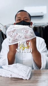 Peci Rajut SAUDI Kopiah Songkok Putih Melleonlain