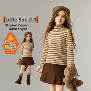 Ask Junior | Stripe Deltone High-neck Long Sleeve Top