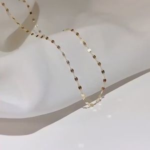 [totoong Gold] COD Limited Today 100% Original 18K Saudi Gold Pawnable Necklace Snake Bone Chain Ripples of Water Chain K Gold Necklace 18 K Necklace Male Style of Necklace
