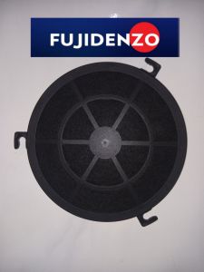 Fujidenzo Rangehood Filter - Black circular filter with hooks for installation - Fits range hoods in kitchen appliances.