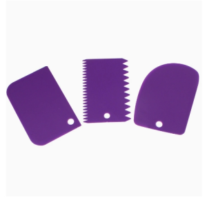 3pcs Cake Scraper Smoother Set Cake Icing Smoother Tool For Cake DecorationPlastic Dough Scraper Multifunctional Kitchen Tools