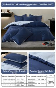 Boyang Home Textile | 60 Count Long Staple Cotton Minimalist Men Living Alone Bed Set