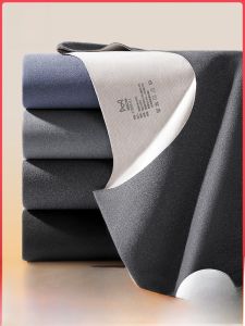 miiow | Mens Thermal Underwear Set Fleece Lined Thickened Silk Antibacterial Seamless Autumn Clothes Long Sleeve Round Neck Double Layer