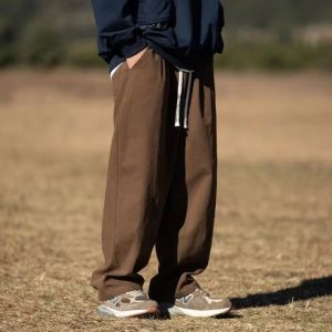 American Retro Workwear Pants Mens Spring Autumn Loose Casual Cotton Trousers Trendy Large Size Versatile Wide Leg Long Pants