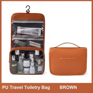 Large Capacity Waterproof Travel Toiletry Bag in Stylish PU Leather C14