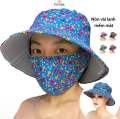Mũ Nón Chống Nắng Có Khẩu Trang 3 Lớp Vành Rộng Đi Làm Đi Chơi Đi Biển - Nón Khẩu Trang Vải Lanh Mềm Mát. 