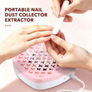 Nail Dust Collector with Brushless Motor 3900RPM USB Nail Vacuum Cleaner Type-C Manicure Dust Extractor with 10 Filter Pads Pink