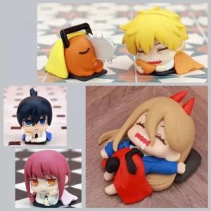 Chainsaw Man Denji Figure Sleeping Aki Decoration Kawaii Action Figurine Power Staue Anime Table Decor Desk Accessories Ornament